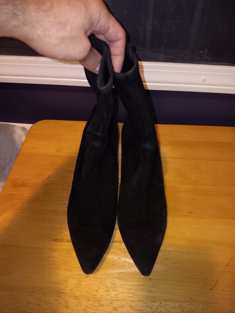 Stuart Weitzman Black Pointed Toe Sock Booties Size 8